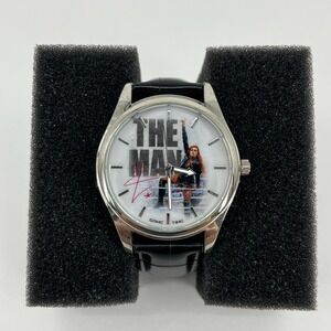 WWE Becky Lynch The Man Watch Men's Size Black Leather Band Game Time New